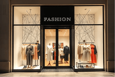 Elegant fashion boutique storefront